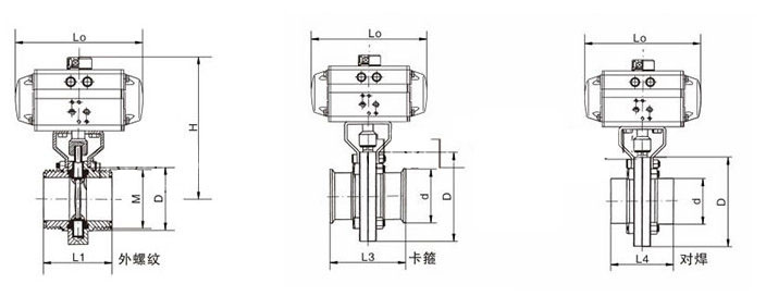 氣動衛(wèi)生級蝶閥結(jié)構(gòu)圖